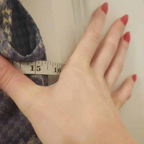 French Connection Size 2 Purple Checkered Floral V Neck Mini Dress #Z567 - Picture 5 of 5